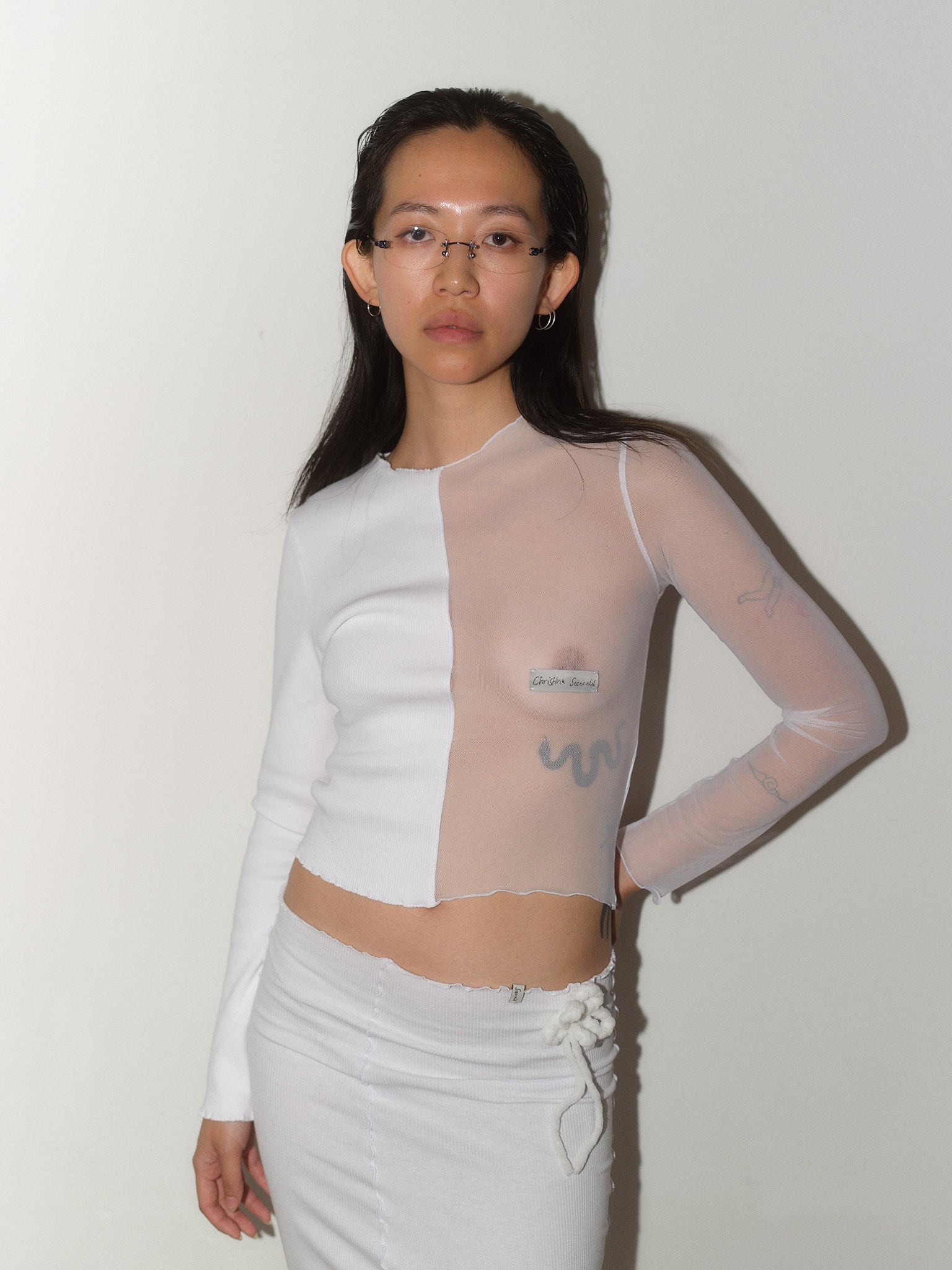Split Sheer Longsleeve designed by Christina Seewald. Sustainable, designed and made in Europe.