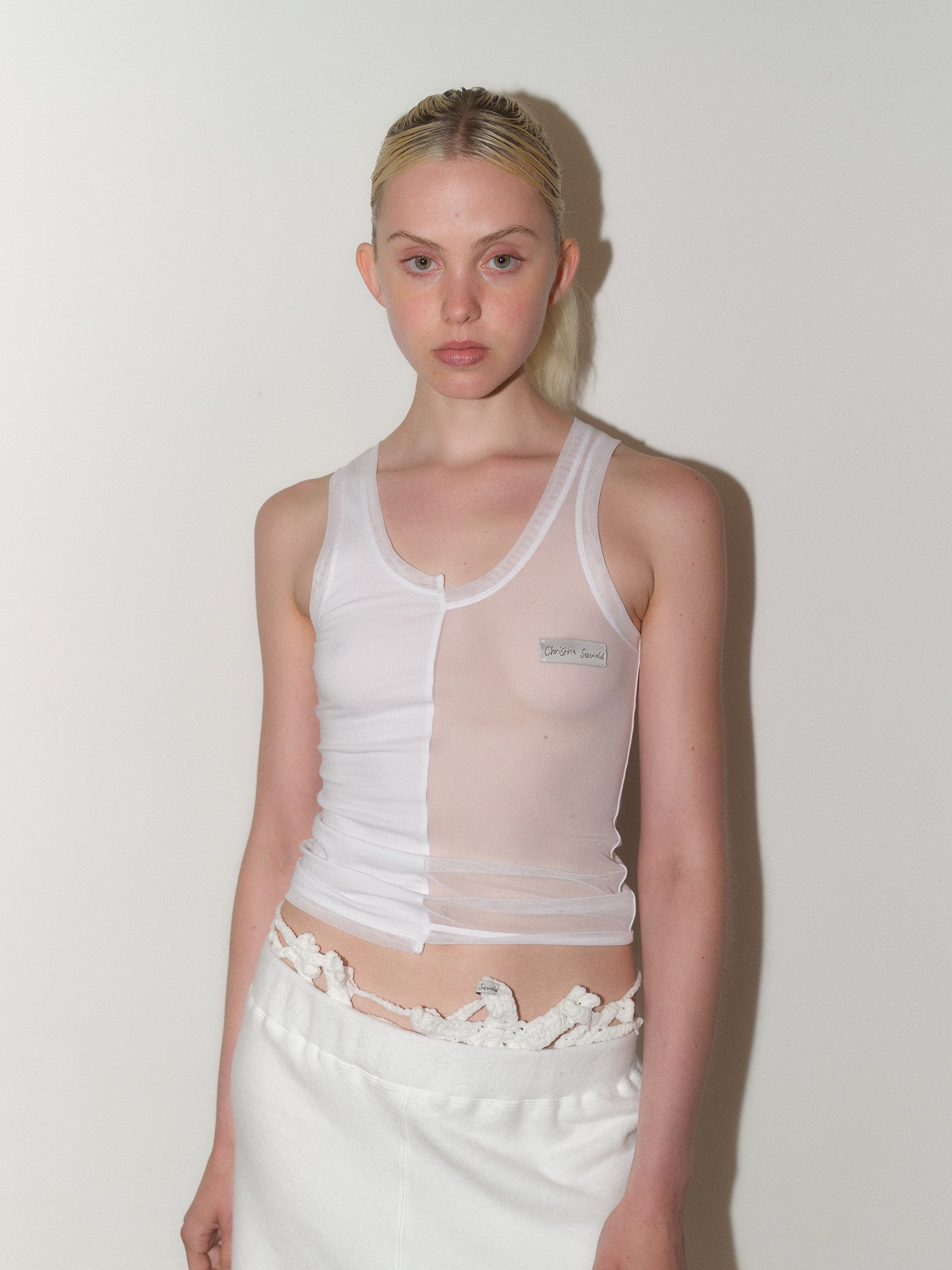 Split Sheer Tank Top designed by Christina Seewald. Sustainable, designed and made in Europe.