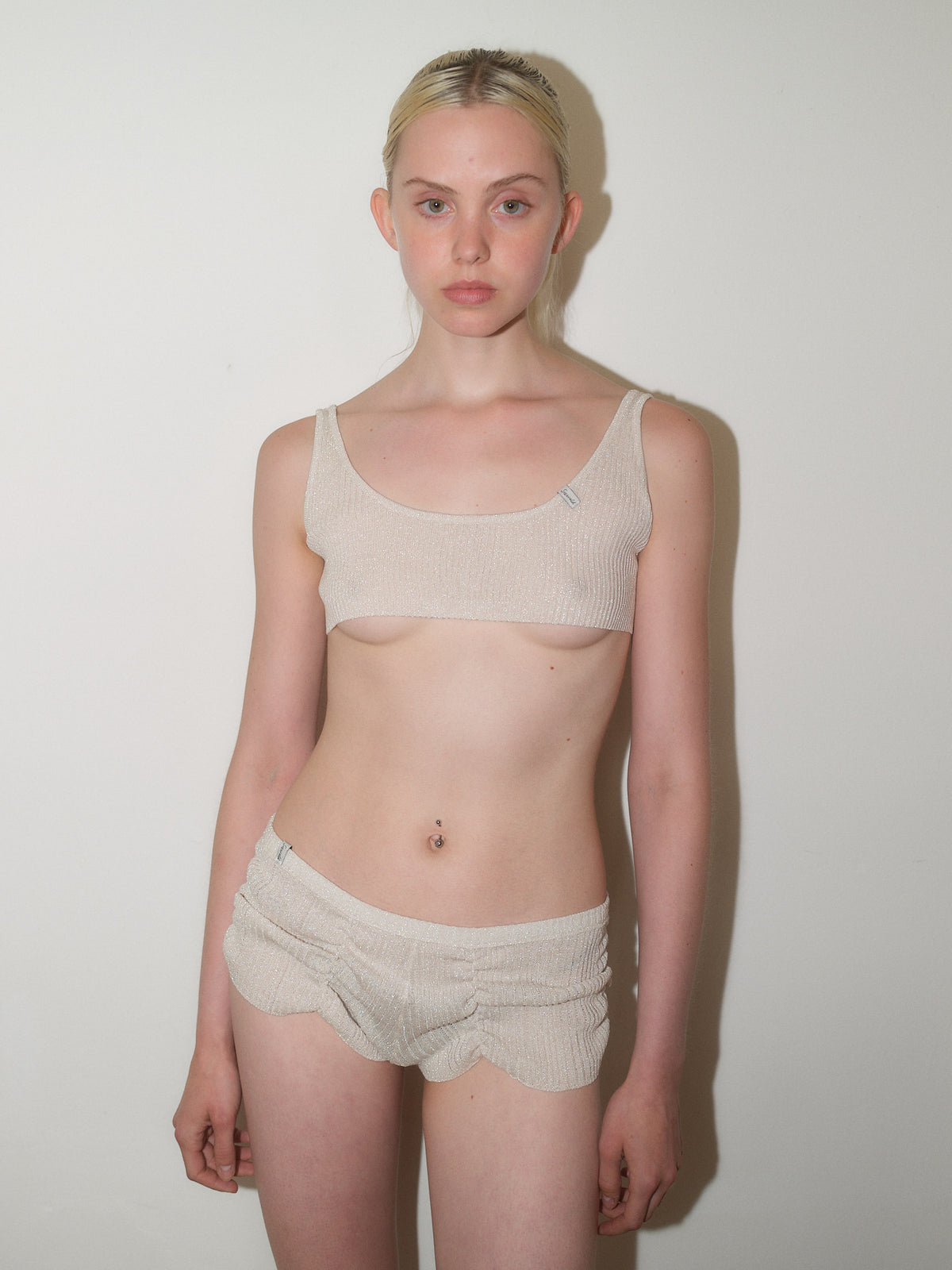 Knitted Micro Bra designed by Christina Seewald. Sustainable, designed and made in Europe. Best Quality Yarns from Italy.