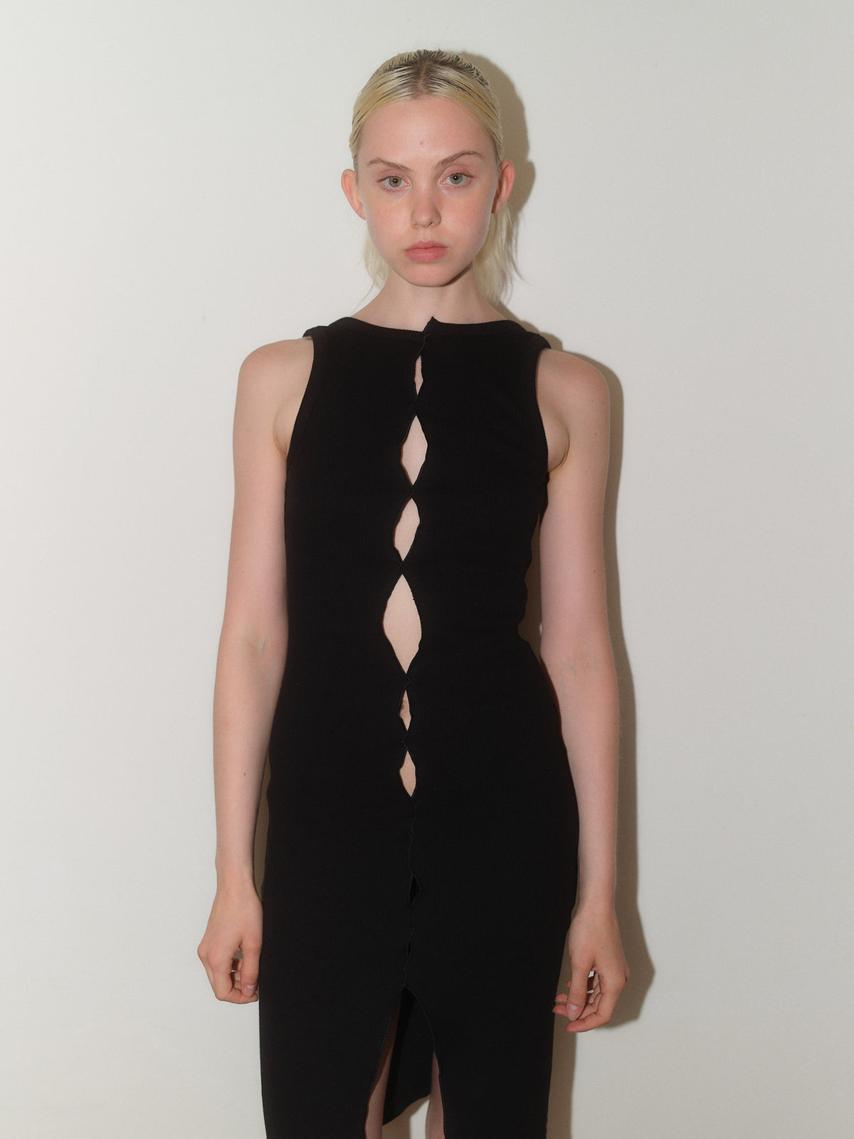 Draped Cotton Jersey Dress designed by Christina Seewald. Sustainable, designed and made in Europe.